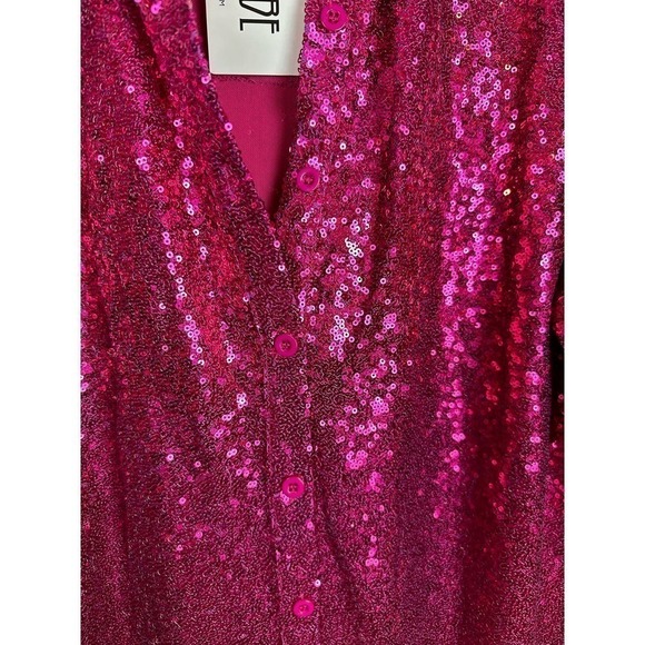 NWT 12th Tribe Unstoppable Fuchsia Sequin Mini Dress SML - Picture 4 of 9
